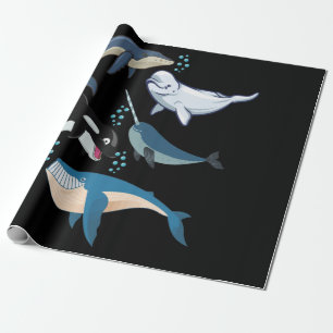Whale For Whale Lovers Blue Beluga Orca Wrapping Paper
