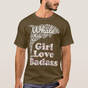 Whale Girl Badass Whale Rainbow Heart Loves animal T-Shirt