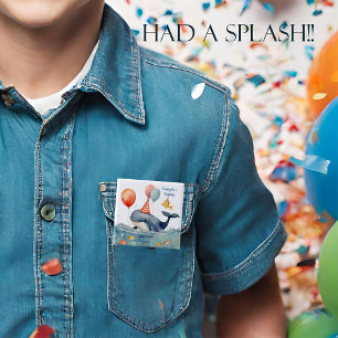 Whale Had a Splash Boys Birthday Personalised 15 Cm Square Badge
