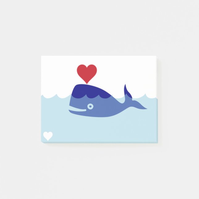 Whale Heart Post-it Notes (Front)