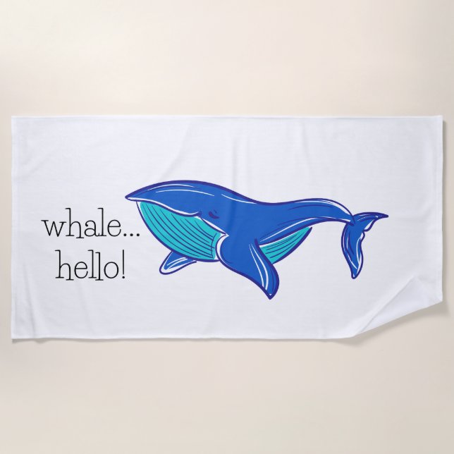 Whale Hello Beach Towel (Front)