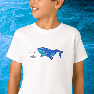 Whale Hello / Cute Blue Whale Coastal T-Shirt