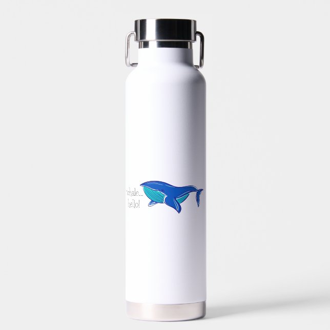 Whale Hello Personalised Water Bottle (Front)