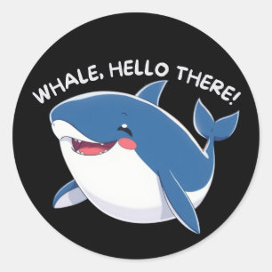 Whale Hello There Classic Round Sticker