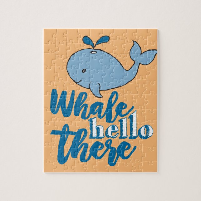 Whale Hello There Whale Cartoon Cute Baby Whale De Jigsaw Puzzle (Vertical)