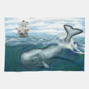 Whale Ho Tea Towel