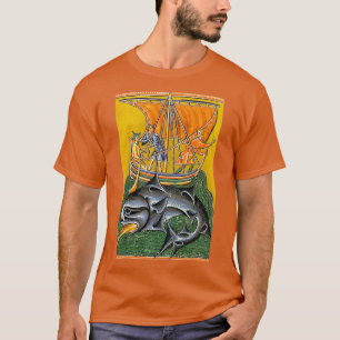 WHALE HUNTERS ON VIKING WHALING VESSEL Mediaeval M T-Shirt