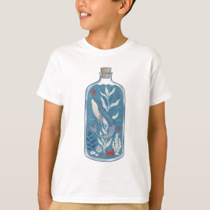 Whale In A Bottle Nautical Ocean Life Graphic T-Shirt