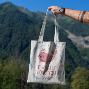 Whale In Love Cute Animal Tote Bag