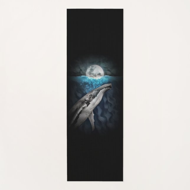 Whale In Moonlight Yoga Mat (Front)
