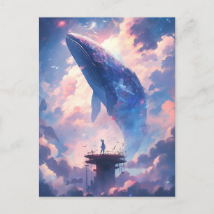 Whale In The Sky Fantasy Art Postcard