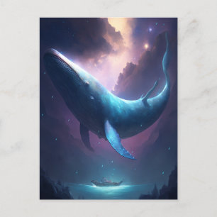 Whale In The Sky Fantasy Art Postcard