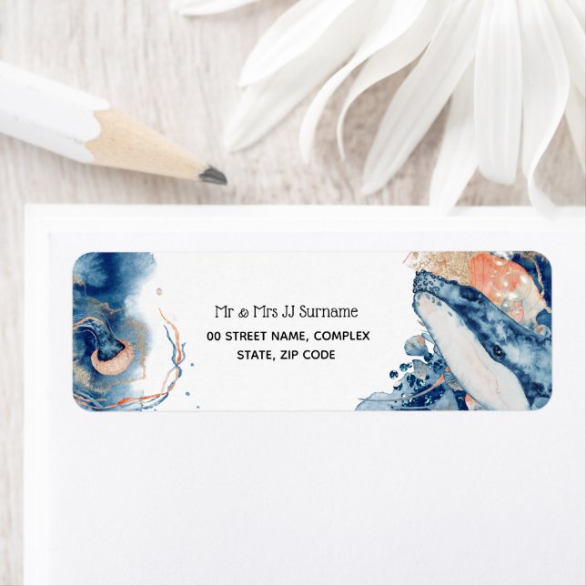 Whale jelly fish sea creatures blue orange ocean (Insitu)