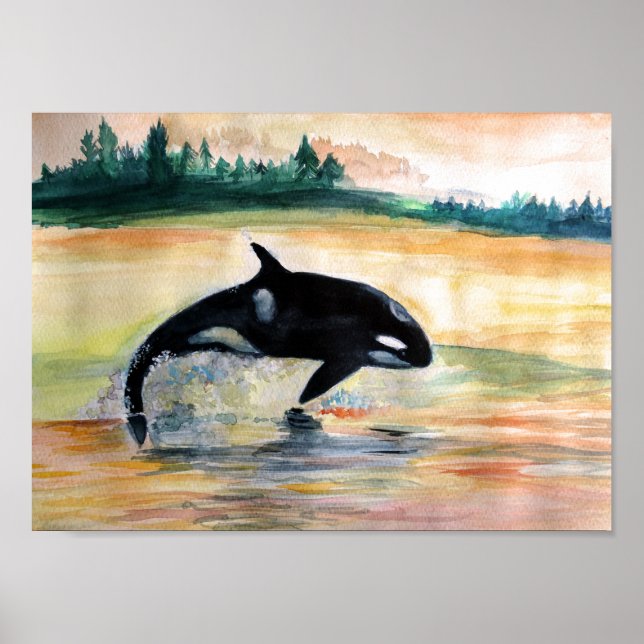 Whale Jumping Orca Value Poster Paper (Matte) (Front)
