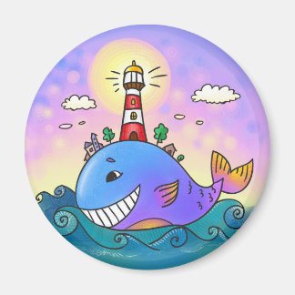Whale-lighthouse Magnet