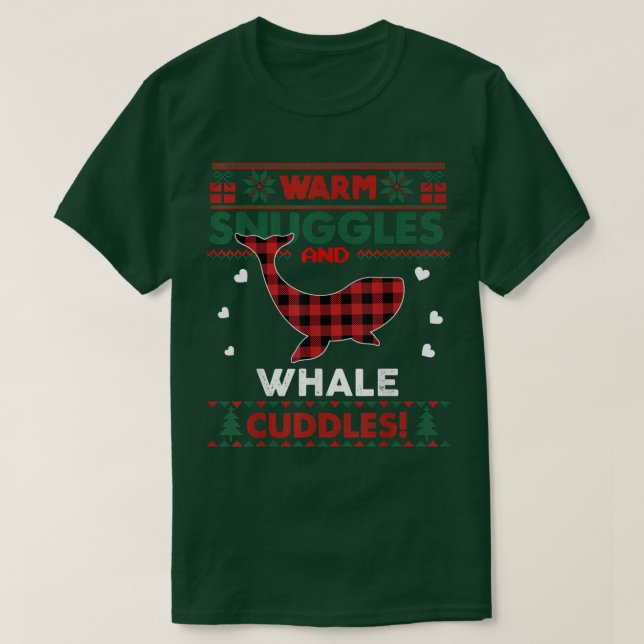 Whale Lover Xmas Gift Cute Whale Ugly Christmas Sw T-Shirt (Design Front)