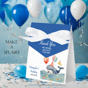 Whale Make a Splash Boy's Birthday Thank You Favour Box