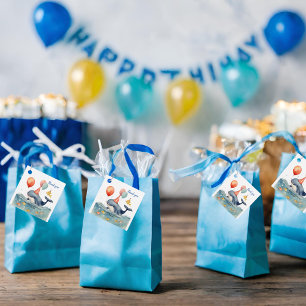 Whale Make a Splash Boys Birthday Thank You Favour Tags