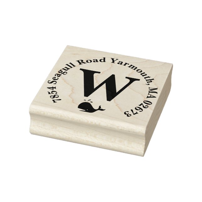 Whale Monogram Return Address Stamp (Stamp)