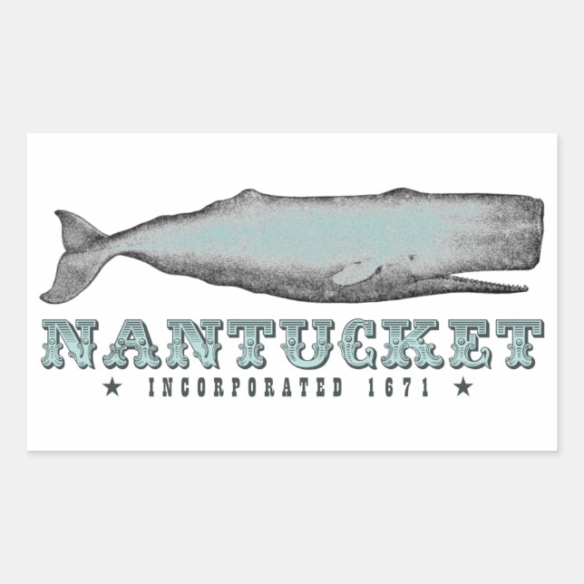 Whale Nantucket MA Inc 1671 Stickers (Front)