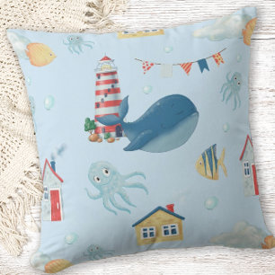 Whale Nautical Cushion