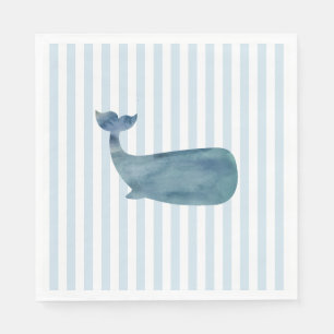 Whale Nautical Stripe Pattern Napkin