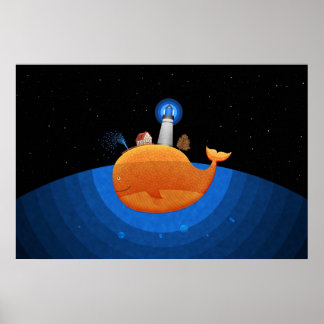 Whale (Night) Poster
