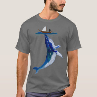 whale ocean lonely ship T-Shirt