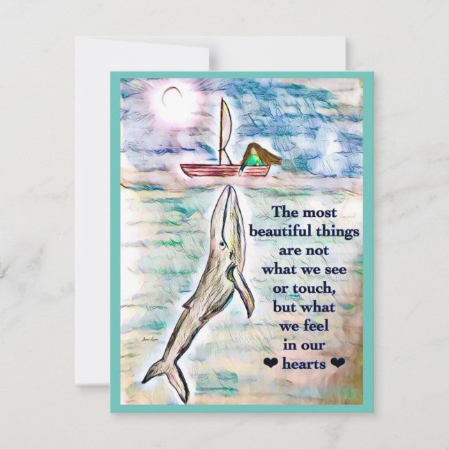 Whale ocean Painting Greeting Card Personalise it (Front)