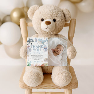 Whale Ocean Photo Thank You Card