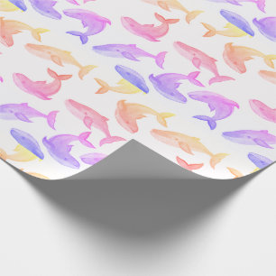 Whale Ocean Sea Life Nautical Girly Wrapping Paper