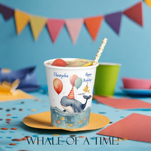 Whale of a Time Boys Birthday Party Paper Cups