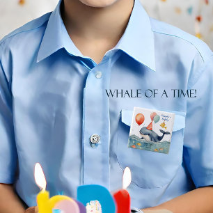 Whale of a Time Boys Birthday Personalized 15 Cm Square Badge