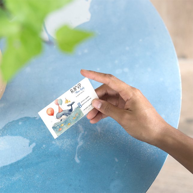 Whale of a Time Boys Birthday RSVP Card (Creator Uploaded)