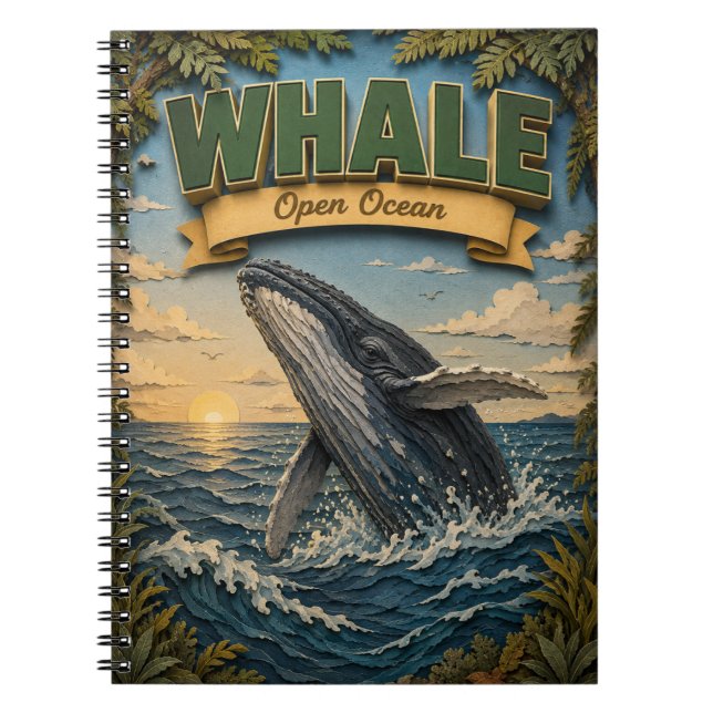 Whale Open Ocean POPCUT Notebook (Front)