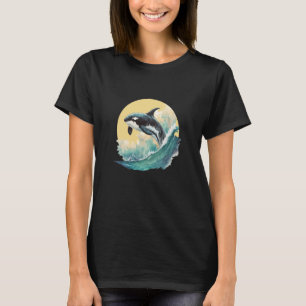Whale Orca Marine Sea Retro Summer T-Shirt