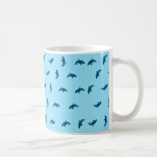 Whale Pattern on light blue background Coffee Mug