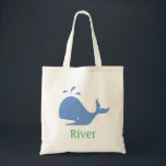 Whale Personalised Tote Bag, Blue and Green Bag<br><div class="desc">This cute bag makes a great beach bag,  book bag,  toy bag... or really a great bag for just about anything!  Personalise it with a name using the template form.  Use the customise feature to access the advanced menu allowing you to change colours,  fonts,  and text position.</div>