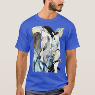 Whale pile watercolor painting T-Shirt