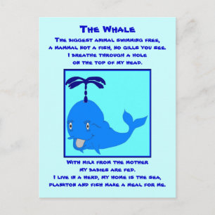 Whale poem postcard