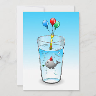 Whale Pool Party Birthday Card