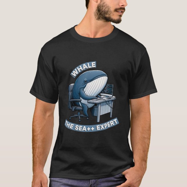 Whale Programmer: The Sea++ Developer T-Shirt (Front)