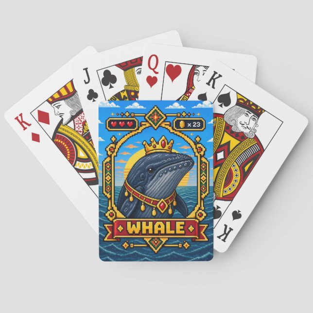 Whale Retro 8-Bit Pixel Art Playing Cards (Back)