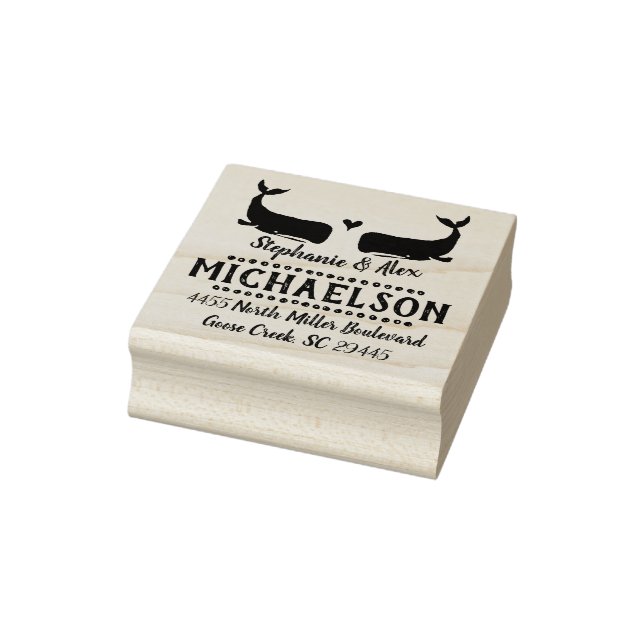Whale Return Address Stamp - Wedding Animals (Stamp)