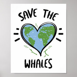 Whale Save The Whales Day Of Earth Sayings  Poster