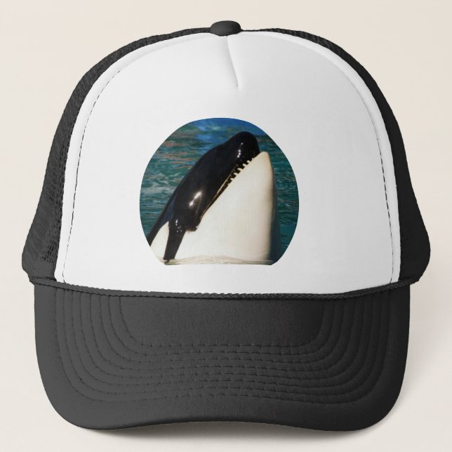Whale Saying Hello Trucker Hat (Front)