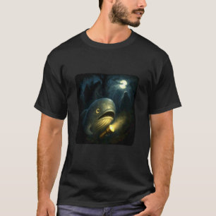 Whale Scary Horror Night Flashlight Halloween Ghos T-Shirt