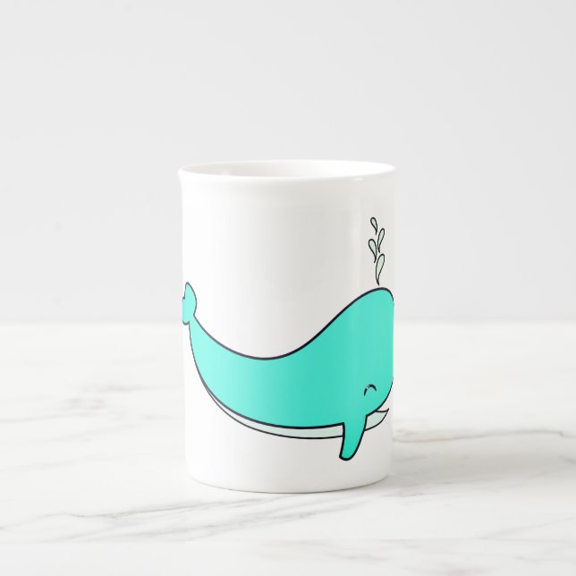 Whale, Sea, Water Bone China Mug (Front)