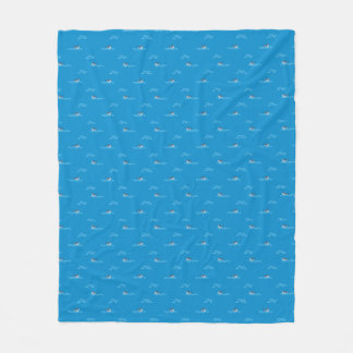 Whale Seamless Pattern Fleece Blanket