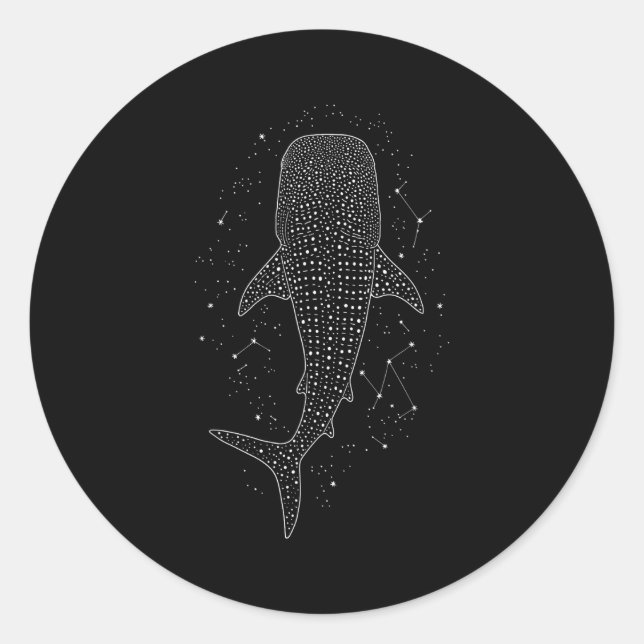 Whale Shark Constellation Marine Life For Animal L Classic Round Sticker (Front)